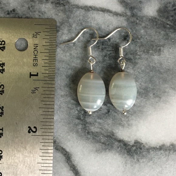 Sterling Silver Agate stone earrings - Picture 10 of 10